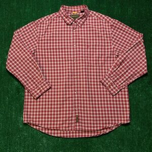 Vintage Timberland Plaid Button Up Shirt Red Gorpcore Oversized Y2K XXL
